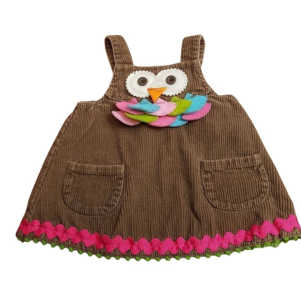 Mud Pie baby owl corduroy dress 6-9 mo